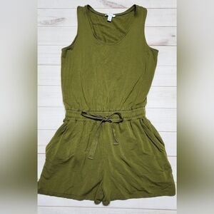 Daily Ritual Olive Green Shorts Romper with Pockets Small - New Without Tags